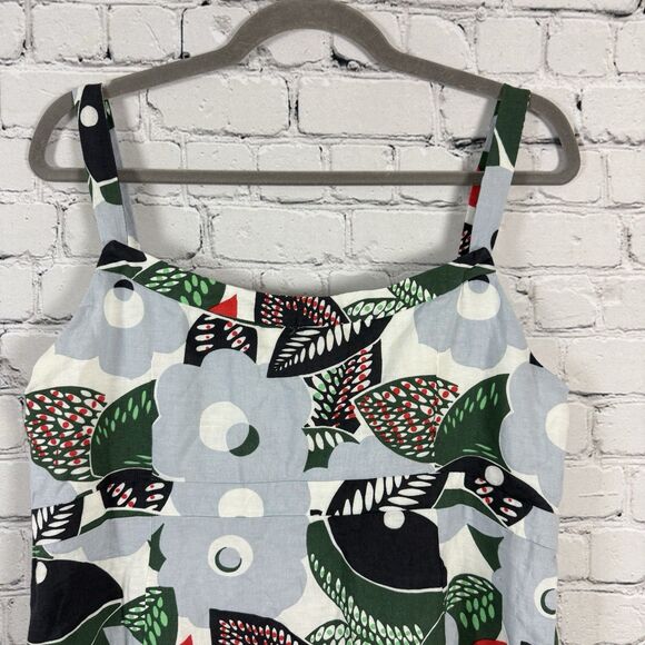 Boden Multicolor Floral Linen Mix Mini Dress Boho Casual Vacation - Picture 8 of 10